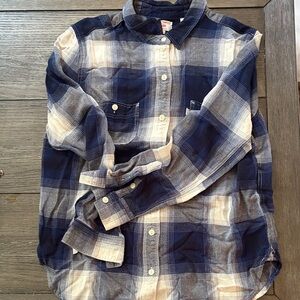 Levi's Blue and Cream Plaid Button-Down Shirt